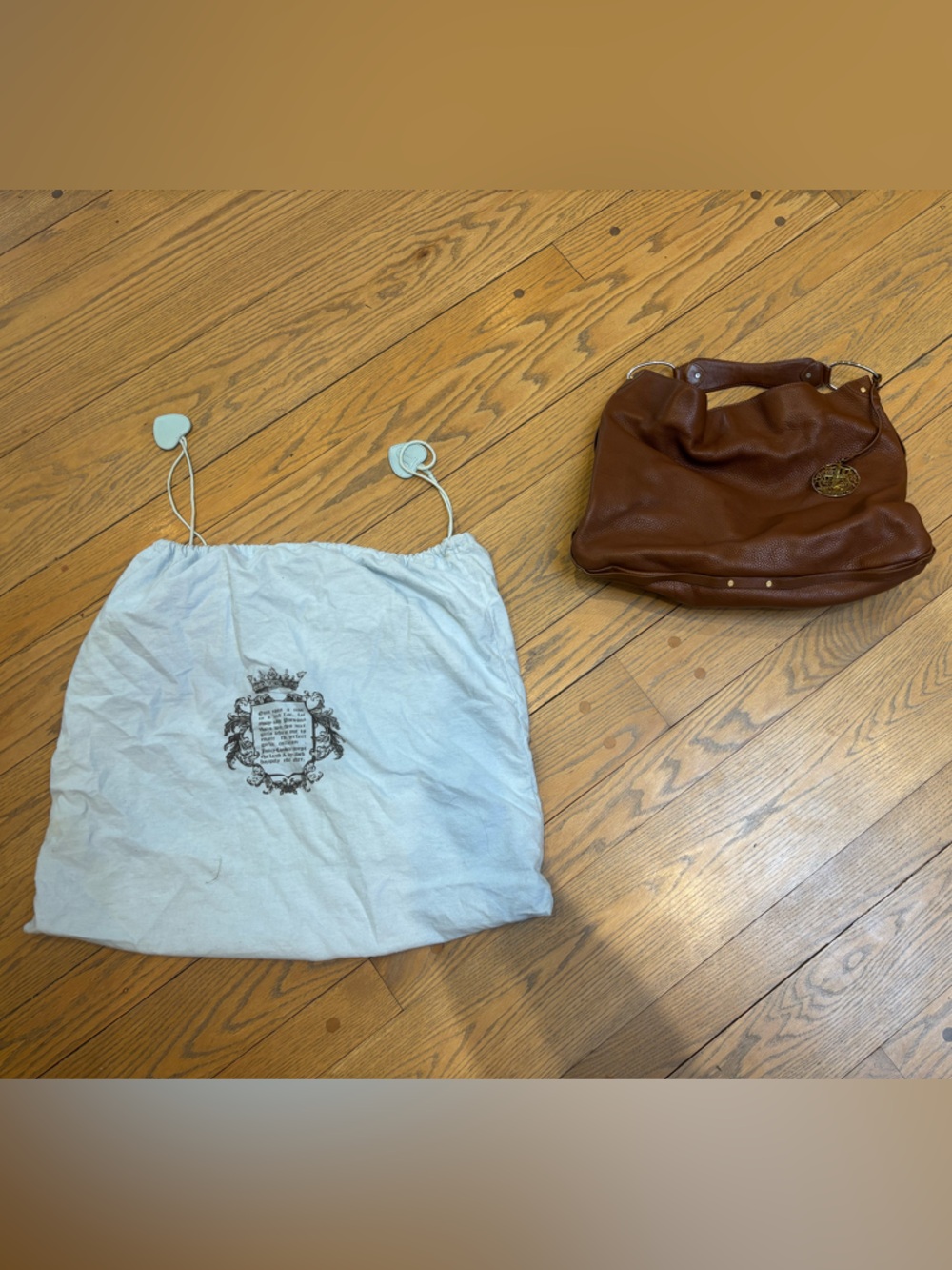 Vintage Y2K Juicy Couture Chestnut Brown Pebbled Leather oversized Shoulder Bag